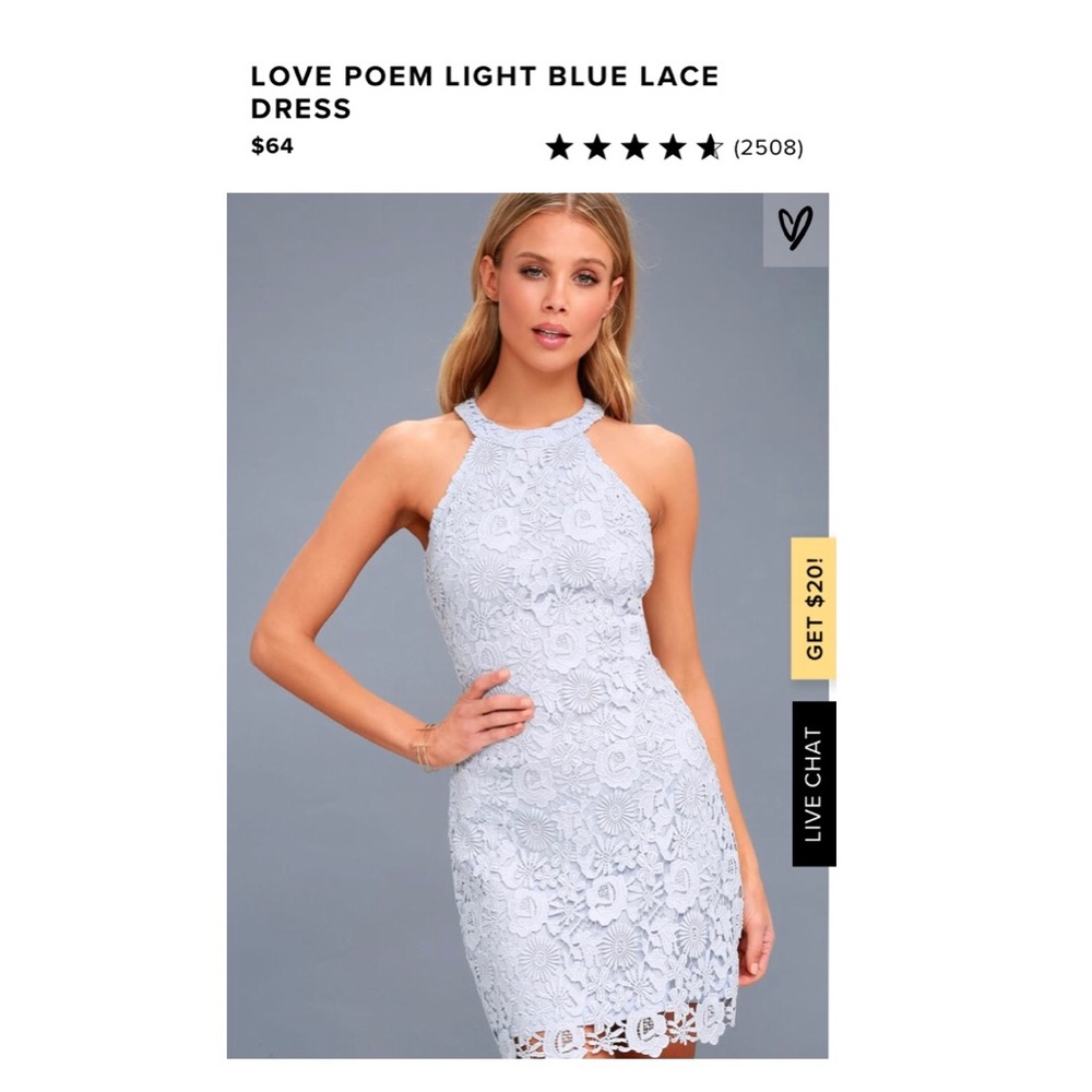 Lulu’s Light Blue Lace Dress